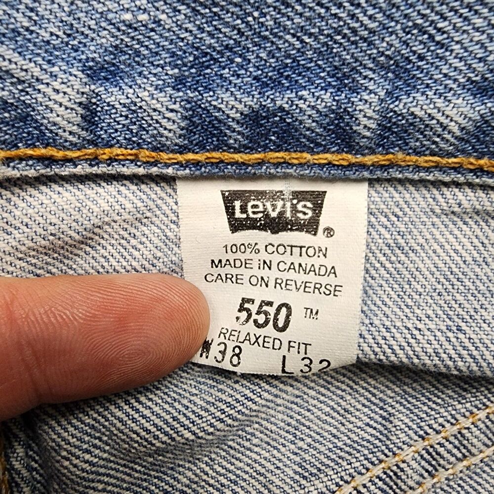 Levis Mens 38x32 550 Jeans Vintage Y2K Relaxed Fit Light Wash Denim Pants - Picture 4 of 12